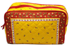 トイレタリーポーチRECT（小花柄・オレンジイエロー×レッド）TRS_CR01