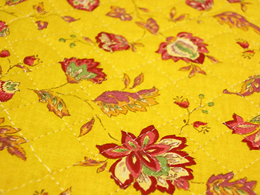 ヴァンス：☆：プロバンス柄キルトクッションカバー【フランス】 販売