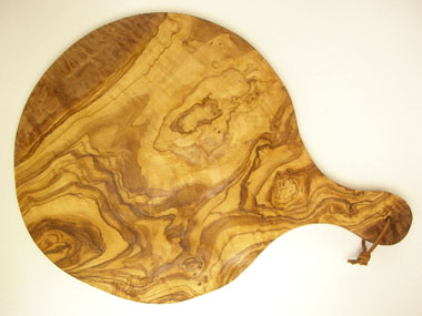 円形ピザ用オリーブの木のまな板、オリーブウッド木製カッティング