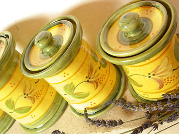 フレンチ　キャニスター5個セット フレンチ キャニスター5個セット プロヴァンス陶器：☆：キャニスター