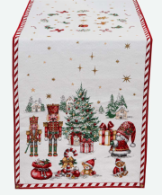 ジャガード織テーブルランナー50×160cmサイズ（Christmas クリスマス） CHM_CRSMS