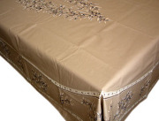 プロヴァンスプリントテーブルクロス撥水加工（オリーブ2009・ナチュラル）160×250cmサイズ【フランス】 NAP_25_144e