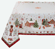 テーブルクロスジャガード織り全2サイズ(Casse-Noisette カッスノワゼット)【フランス】ノルディック柄 NP_CSNST