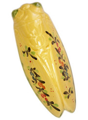 セミ壁掛けフラワーベース型（花柄・グリーン）CGL_VS04