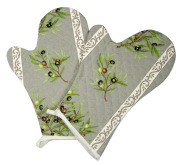 キッチングローブ＊鍋つかみ、ミトン２個セット（オリーブ2005・トープ）GAN2_19