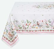 プロヴァンステーブルクロス撥水加工（Printemps プランタン・ホワイト）150×250ｃｍ フランス】 NAP_25_405e