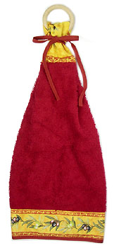 木製リングハンドタオル（オリーブ2005・イエロー）SER_23