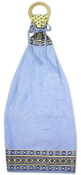 木製リングハンドタオル（ルールマラン・ホワイト×ブルー）SER_25