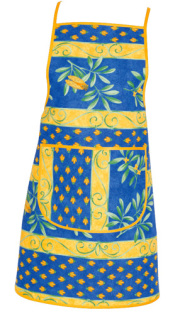 エプロン（セミ・ブルー） 【フランス製】TAB_96