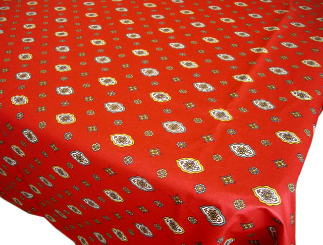 プロヴァンステーブルクロス撥水加工（BRILLANE ブリヤーヌ・レッド）160×250cmサイズ【フランス】 NAP_25_374e