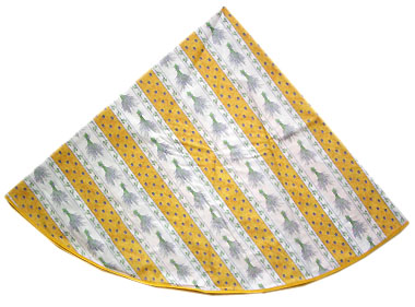 ラウンド・円形テーブルクロス撥水加工丸テーブル円卓用直径160cmサイズ（ラベンダー2009・イエロー）【フランス】NAP_R135e