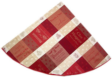 ラウンド・円形テーブルクロス丸テーブル円卓用ジャガード織りテフロン撥水加工直径180cmサイズ（ワインラベル／ソムリエ・オフホワイト×ボルドー）【フランス】NAP_R155e