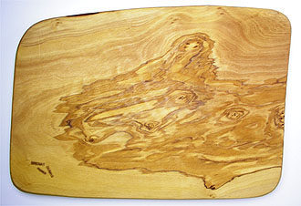 オリーブの木のまな板、オリーブウッドカッティングボード 長方形中サイズ PLC_26
