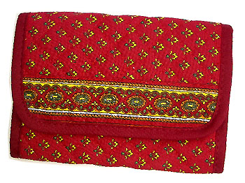 プロヴァンス柄お財布、パスケース（ルールマラン・ボルドー×イエロー）PRT_BLLT05