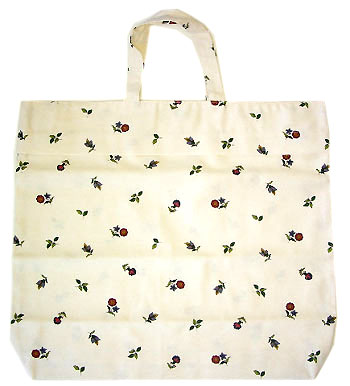 エコバッグコットン横型（小花柄・ホワイト）SAC_ECO30