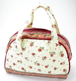 ケリーバッグ（花柄・ホワイト×ローズ）SAC_B07
