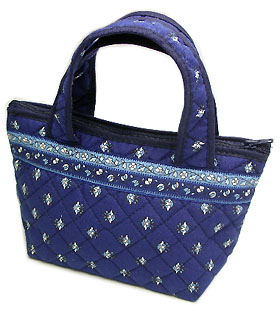 ミニトートバッグ（リーフ小紋・ネイビー）MINI_S11