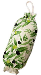 プロヴァンス柄ビニール袋・レジ袋ストッカー（オリーブ・オフホワイト）SAC_S48