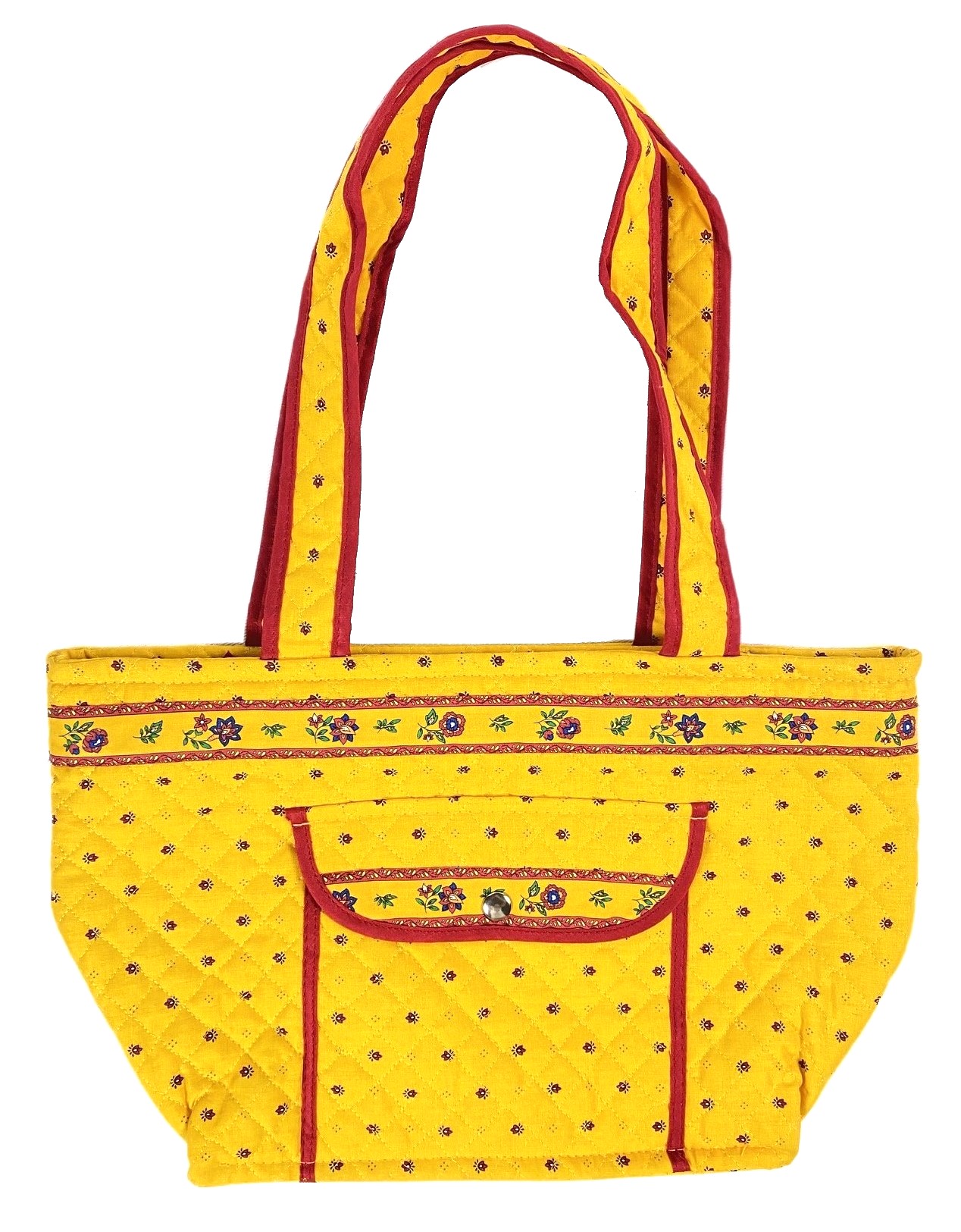 プロヴァンス柄台形トートバッグ（カリソン・イエロー×レッド）SAC_V36