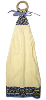 木製リングハンドタオル（ルールマラン・ホワイト×ブルー）SER_10