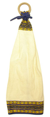 木製リングハンドタオル（ルールマラン・ブルー×イエロー）SER_30