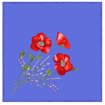 プロヴァンス テーブルナプキン（コクリコ＆ラベンダー・ブルー） SER_P52【フランス】