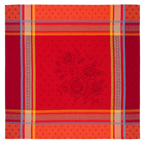 ジャカード織りテーブルナプキン（マッシリア・レッド）SER_P65　【フランス】