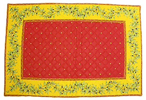 プロヴァンスティーマットデラックス（カリソン＆オリーブ・ボルドー×イエロー）SET_LX22