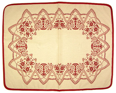 先染めジャガード織りプレイスマット（サヴォワ・ベージュ×ボルドー）【フランス】 ノルディック柄 SET_LX34