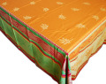 プロヴァンステーブルクロスジャガード織りテフロン撥水加工（セザンヌ・オレンジ～グリーン）160×200cmサイズ【フランス】 NAP_20_122e