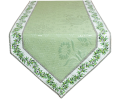 ６角形フレームテーブルランナー45×150cmサイズ（オリヴェット・ホワイト×ミントグリーン） CHM_65【フランス】