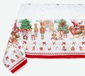 クリスマスプリントテーブルクロス撥水加工（Rudolph ルドルフ） ノルディック柄全５サイズ【フランス】 NAP_25_407e