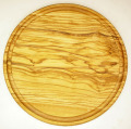 肉用溝つきオリーブの木のまな板、円形ラウンド丸いまな板カッティングボード直径25cmサイズ【無垢一枚板イタリア製】オリーブウッド木製PLC_VD10