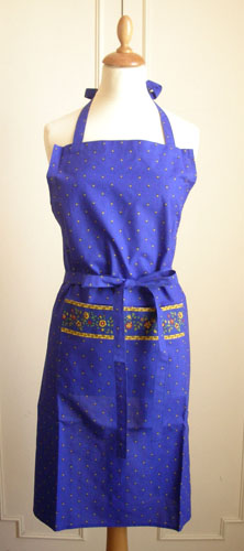 エプロン（カリソン＆小花・ブルー）  【フランス】TAB_MR20