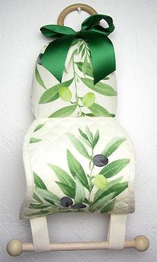 ラベンダーポプリ入りトイレットペーパーホルダー（オリーブ・ホワイト）TOI_H14