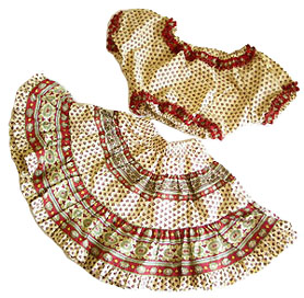 プロヴァンス柄子供服カラコツーピース２才用（ルールマラン・ベージュ×ボルドー）RB_CRC01