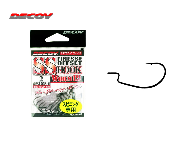 カツイチ/デコイ　SS（エスエス）フック ワーム19 【スピニング専用】
