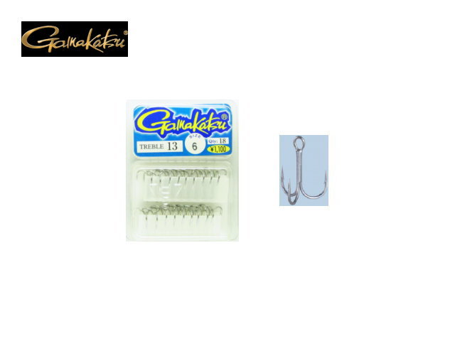 がまかつ　TREBLE13（トレブル13） ザ・ボックス18本入り 【シルバー】