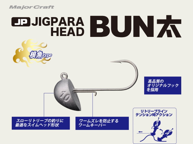 メジャークラフト　ジグパラ ヘッド ブン太 根魚タイプ JPBU/根魚
