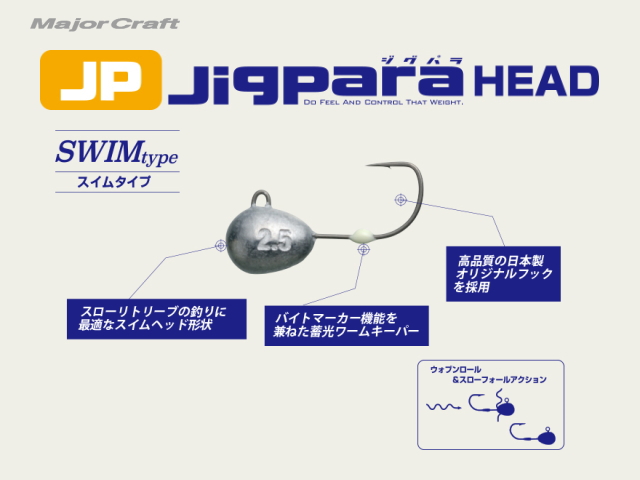 メジャークラフト　ジグパラ ヘッド スイムタイプ JPHD/SWIM