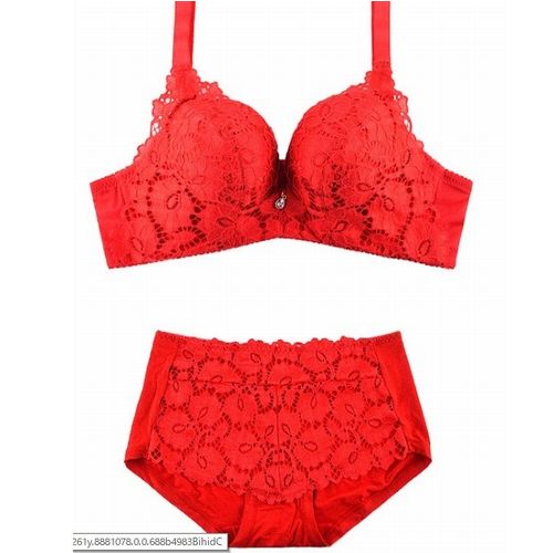 レース　ブラ＆ショーツ　タイプ１　レッド