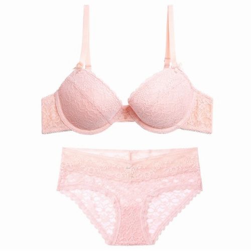 レース ブラジャー＆ショーツ 上下セット　タイプ8  ピンク