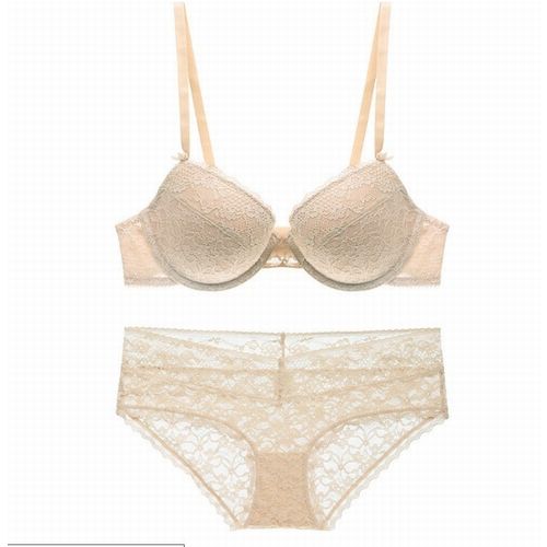 レース ブラジャー＆ショーツ 上下セット　タイプ8  ベージュ