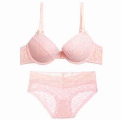 レース ブラジャー＆ショーツ 上下セット　タイプ8  ピンク