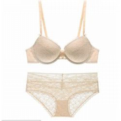 レース ブラジャー＆ショーツ 上下セット　タイプ8  ベージュ