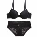 レース ブラジャー＆ショーツ 上下セット　タイプ8  ブラック