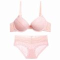 レース ブラジャー＆ショーツ 上下セット　タイプ8  ピンク