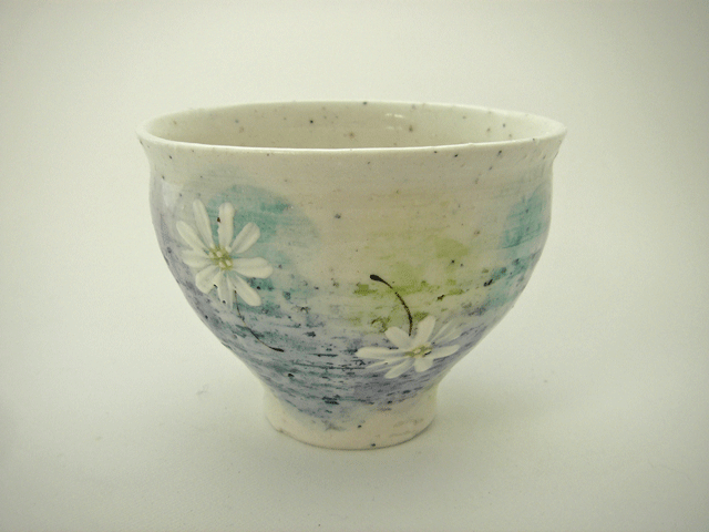 ≪アウトレット和食器≫色絵化粧　陶碗(ブルー）