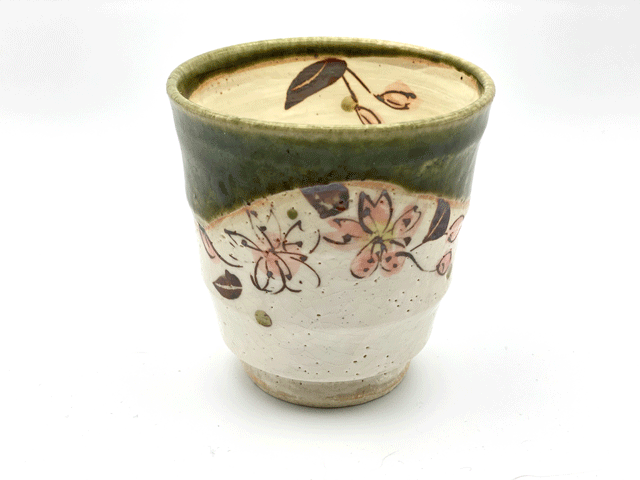 織部桜　湯呑み（ピンク）