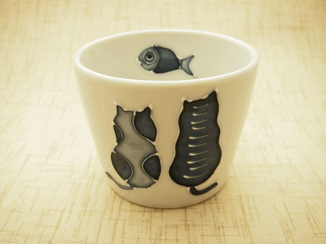 一珍藍ねこ　湯のみ